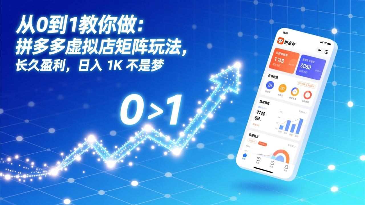 (17205期)从0到1教你做:拼多多虚拟店矩阵玩法,长久盈利,日入 1K 不是梦