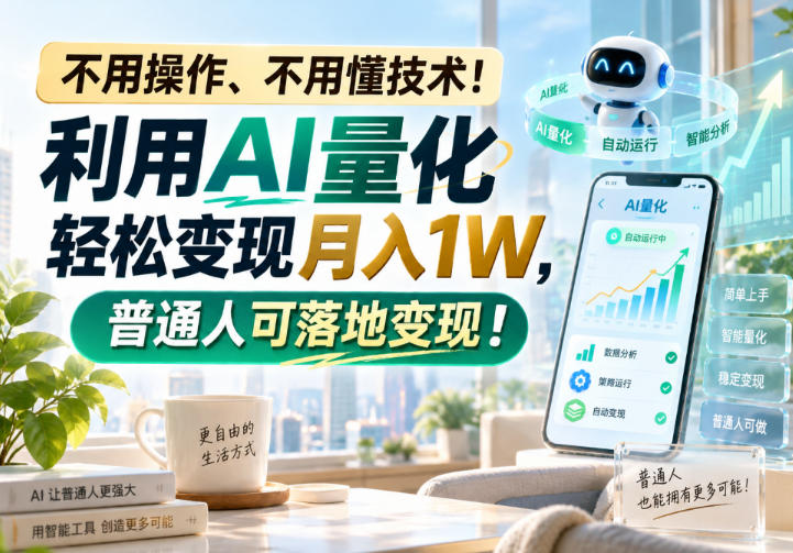 （20429期）利用AI量化轻松变现月入1W，普通人可落地变现，不用操作、不用懂技术！网创吧-网创项目资源站-副业项目-创业项目-搞钱项目网创吧