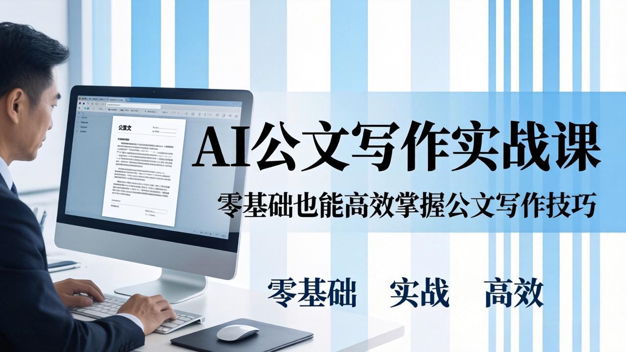 (17783期)AI 公文写作实战课:零基础掌握格式规范与 5 大文种,用 AI 高效写出合格材料