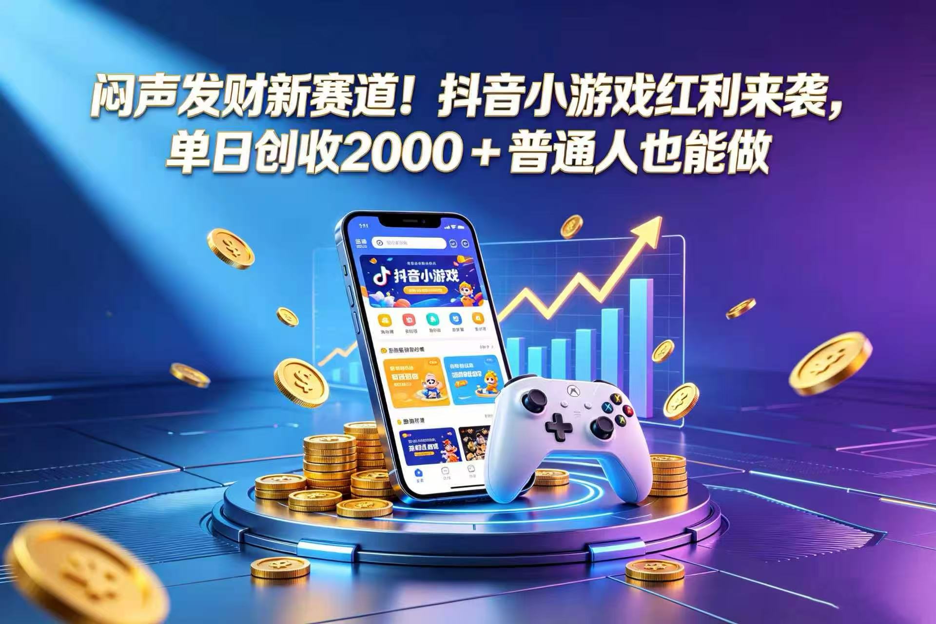 闷声发财新赛道!抖音小游戏红利来袭,单日创收 2000 + 普通人也能做网创吧-网创项目资源站-副业项目-创业项目-搞钱项目网创吧