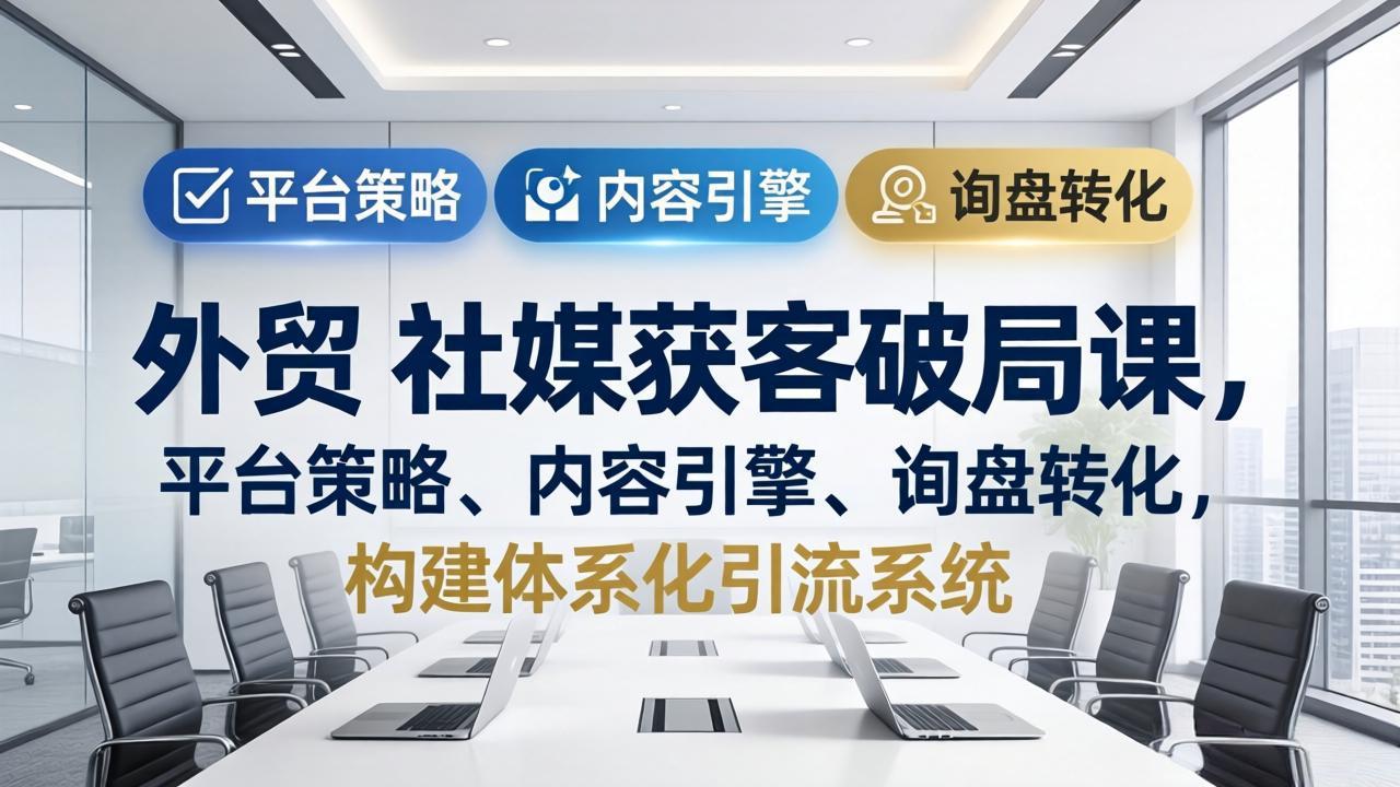 （17901期）外贸 社媒获客破局课，平台策略、内容引擎、询盘转化，构建体系化引流系统（更新26年3月）网创吧-网创项目资源站-副业项目-创业项目-搞钱项目网创吧