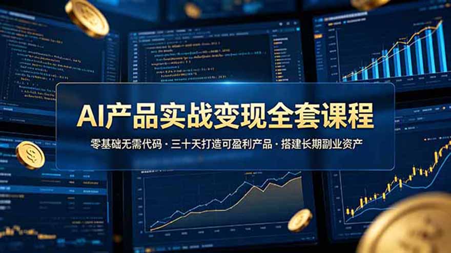 (19074期)AI产品实战变现全套课程,零基础无需代码,三十天打造可盈利产品搭建长期副业资产网创库-网创项目资源站-副业项目-创业项目-搞钱项目网创吧