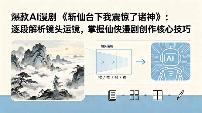 (18620期)爆款AI漫剧《斩仙台下我震惊了诸神》:逐段解析镜头运镜,掌握仙侠漫剧创作核心技巧