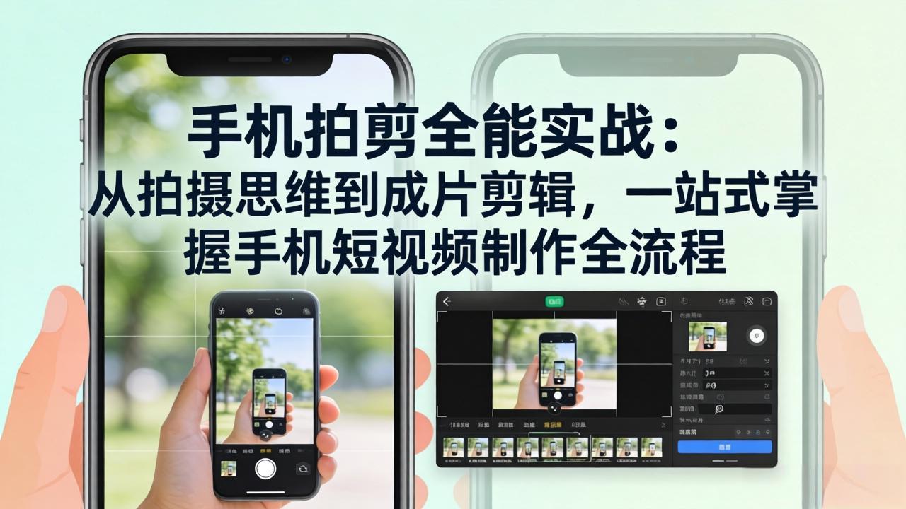 (17713期)手机拍剪全能实战:从拍摄思维到成片剪辑,一站式掌握手机短视频制作全流程