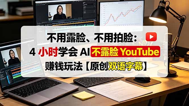 (19161期)不用露脸、不用拍脸:4 小时学会 AI 不露脸 YouTube 赚钱玩法【原创双语字幕】