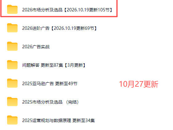 （21189期）2026亚马逊跨境电商实战教程-更新1027，从市场分析、AI智能选品到广告投放、店铺运营及盈利增长全流程教学