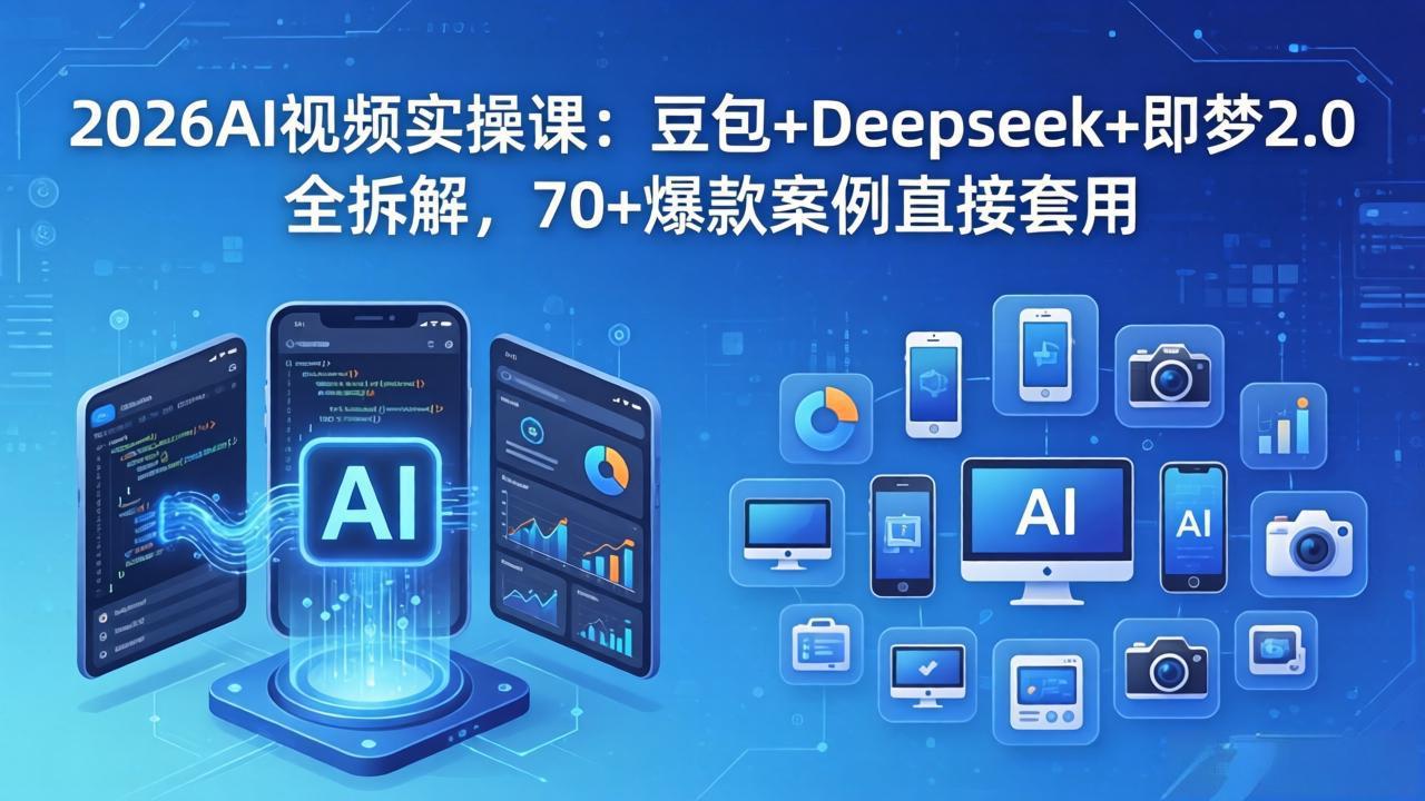 （18263期）2026AI视频实操课：豆包+Deepseek+即梦2.0全拆解，70+爆款案例直接套用网创吧-网创项目资源站-副业项目-创业项目-搞钱项目网创吧