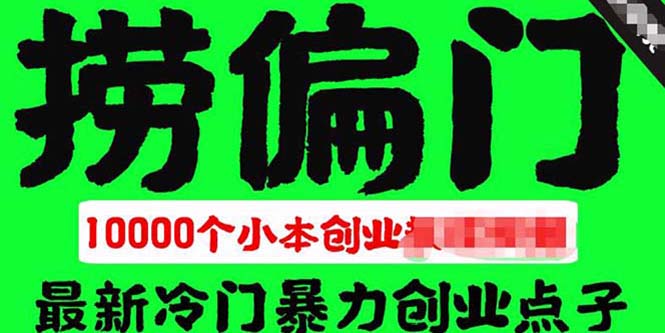 （5750期）千款捞偏门小本创业小项目，总有一款适合你【无水印】网创吧-网创项目资源站-副业项目-创业项目-搞钱项目网创吧