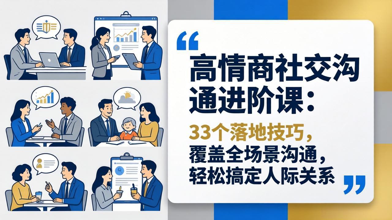 （18176期）高情商社交沟通进阶课：33个落地技巧，覆盖全场景沟通，轻松搞定人际关系网创库-网创项目资源站-副业项目-创业项目-搞钱项目网创吧