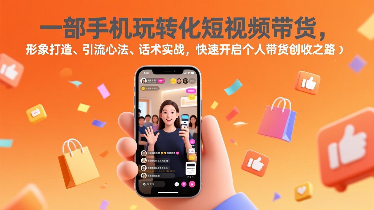 (17356期)一部手机玩转化短视频带货,形象打造、引流心法、话术实战,快速开启个人带货创收之路