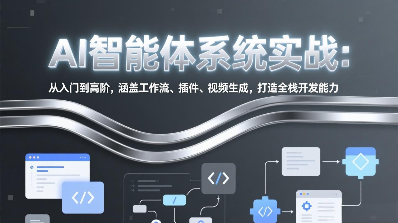 (17583期)AI智能体系统实战:从入门到高阶,涵盖工作流、插件、视频生成,打造全栈开发能力