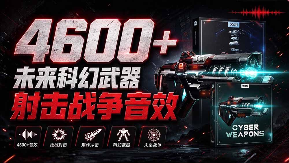 (20696期)顶级音效合集!4600+种未来科幻武器开枪射击战斗音效素材合集,全部中文汉化 Boom Library – Cyber W网创库-网创项目资源站-副业项目-创业项目-搞钱项目网创吧