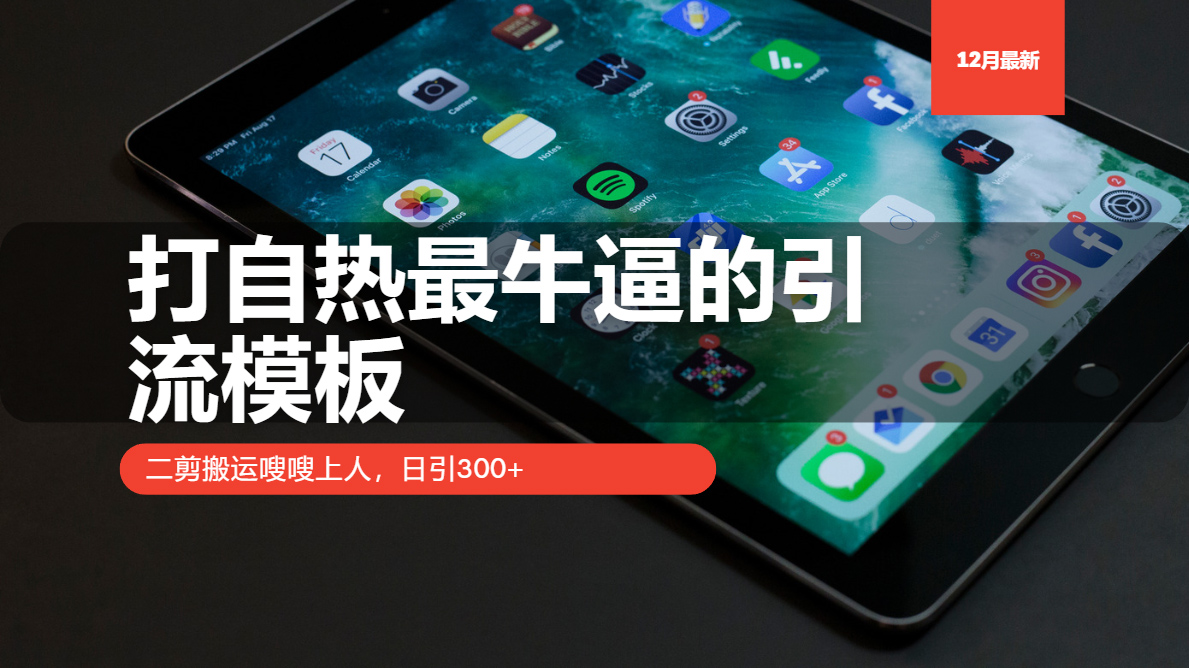 打自热最牛逼的引流模板,日引300+,二剪搬运嗖嗖上人网创库-网创项目资源站-副业项目-创业项目-搞钱项目网创吧