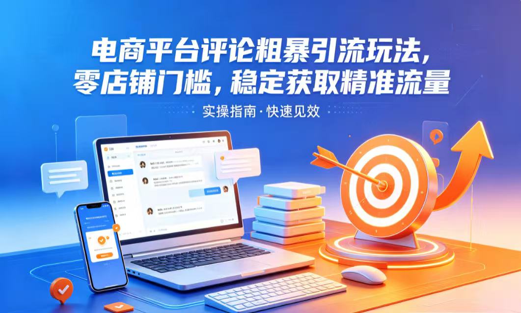 电商平台评论粗暴引流玩法，零店铺门槛，稳定获取精准流量网创吧-网创项目资源站-副业项目-创业项目-搞钱项目网创吧