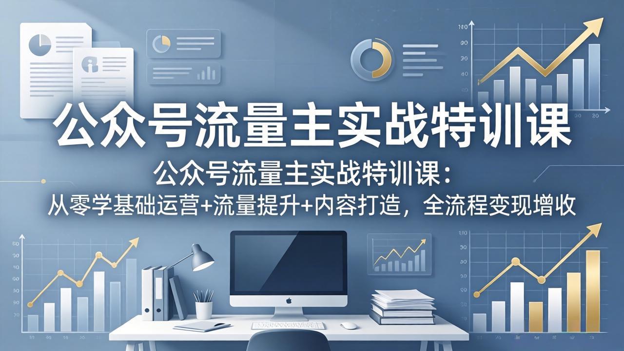 (18072期)公众号流量主实战特训课:从零学基础运营+流量提升+内容打造,全流程变现增收