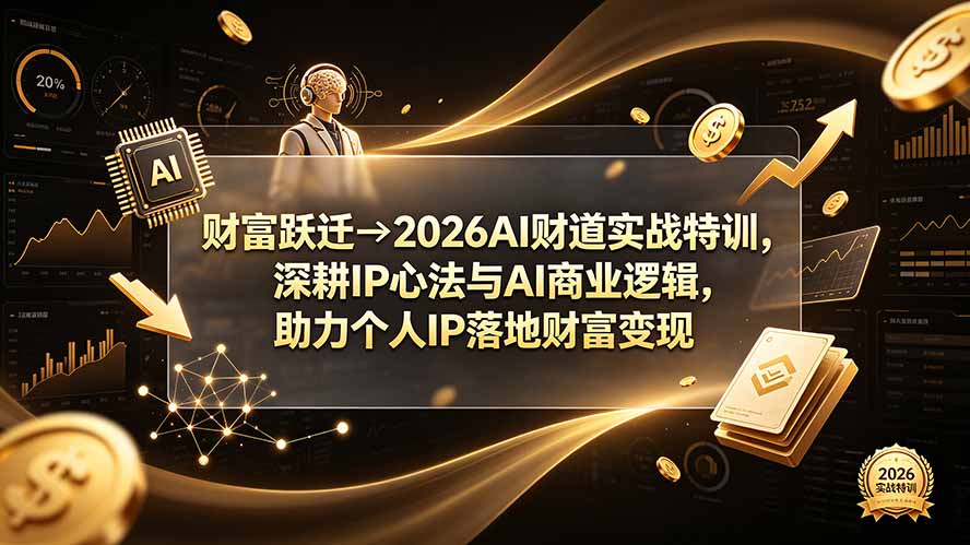 (19547期)财富跃迁→2026AI财道实战特训,深耕IP心法与AI商业逻辑,助力个人IP落地财富变现