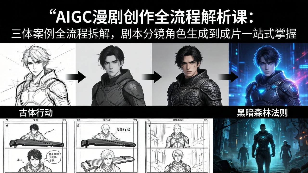 (17879期)AIGC漫剧创作全流程解析课:三体案例全流程拆解,剧本分镜角色生成到成片一站式掌握网创吧-网创项目资源站-副业项目-创业项目-搞钱项目网创吧