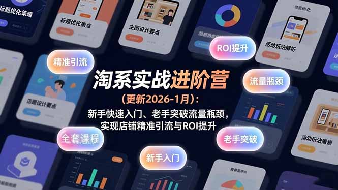 （17076期）淘系实战进阶营(更新2026-1月)：新手快速入门、老手突破流量瓶颈，实现店铺精准引流与ROI提升网创吧-网创项目资源站-副业项目-创业项目-搞钱项目网创吧