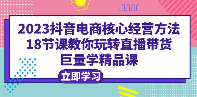 (6309期)2023抖音电商核心经营方法:18节课教你玩转直播带货,巨量学精品课网创吧-网创项目资源站-副业项目-创业项目-搞钱项目网创吧