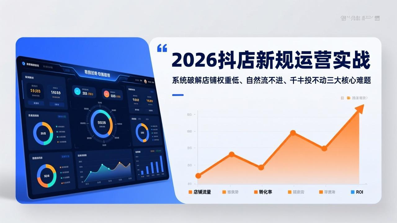 （17502期）2026抖店新规运营实战：系统破解店铺权重低、自然流不进、千川投不动三大核心难题网创吧-网创项目资源站-副业项目-创业项目-搞钱项目网创吧
