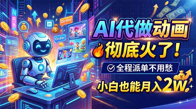 （19828期）AI代做动画，彻底火了！全程派单不用愁，小白也能月入2W网创吧-网创项目资源站-副业项目-创业项目-搞钱项目网创吧