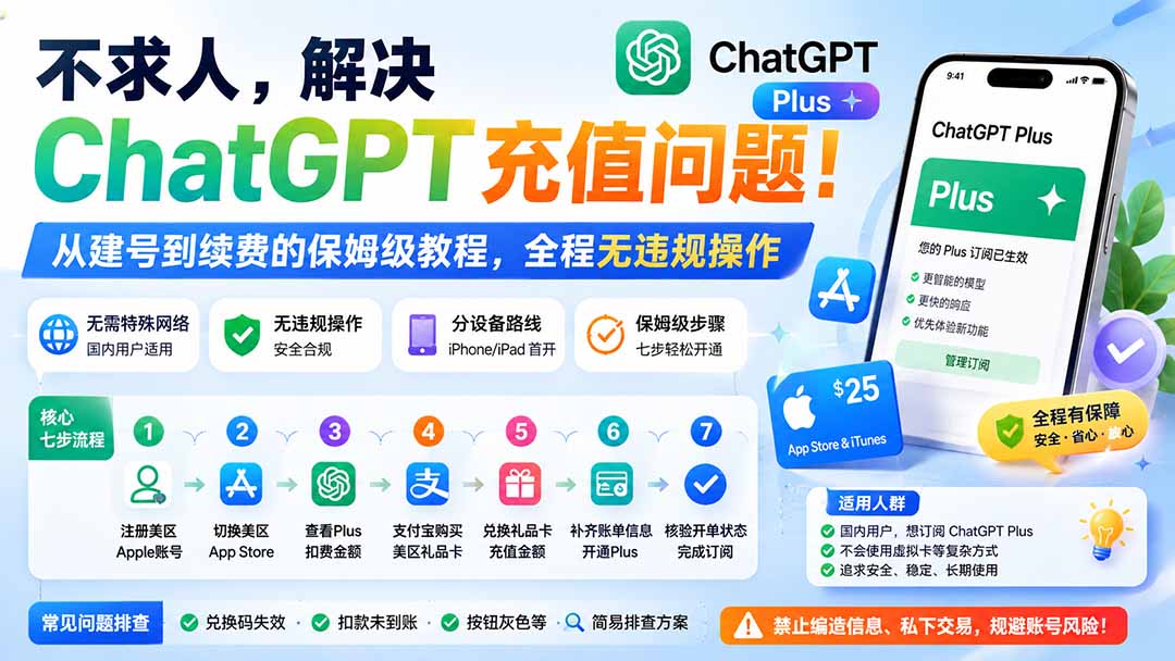 （19898期）不求人，解决ChatGPT充值问题！从建号到续费的保姆级教程，全程无违规操作网创吧-网创项目资源站-副业项目-创业项目-搞钱项目网创吧