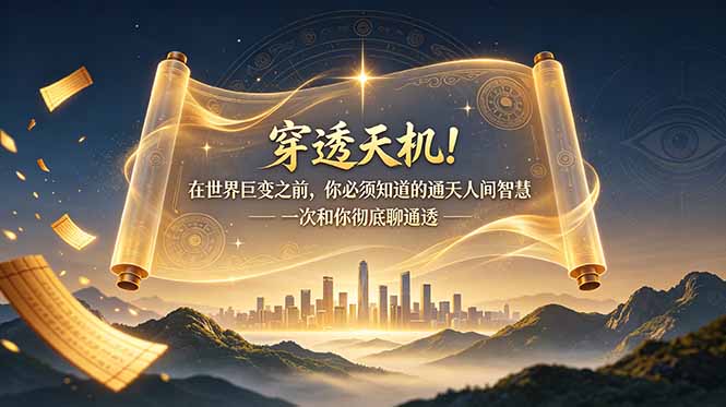 (19063期)付费文章:穿透天机!在世界巨变之前,你必须知道的通天人间智慧 一次和你彻底聊通透网创库-网创项目资源站-副业项目-创业项目-搞钱项目网创吧