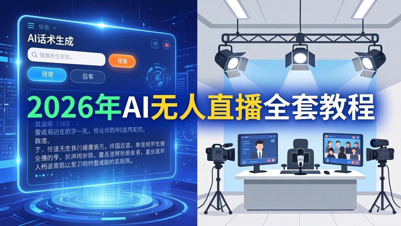 (17953期)2026年AI无人直播全套教程:OBS安装+软件配置+直播间搭建+话术生成+一键开播实操网创吧-网创项目资源站-副业项目-创业项目-搞钱项目网创吧