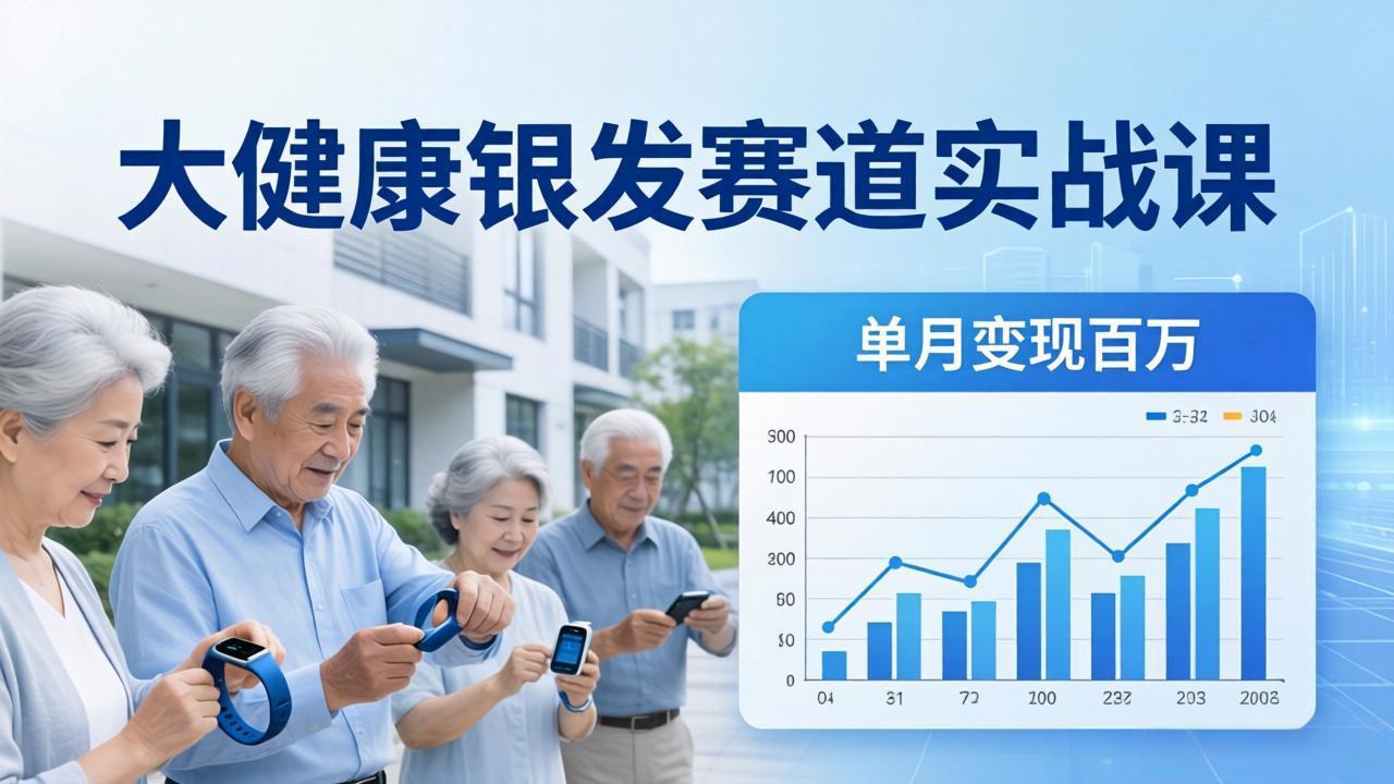 (17754期)大健康银发赛道实战课:拆解视频号线索型 IP 单月变现百万逻辑,教你精准获客高效变现网创库-网创项目资源站-副业项目-创业项目-搞钱项目网创吧