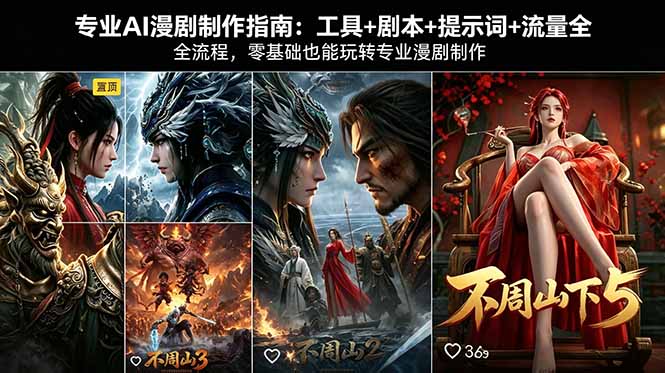 (18190期)专业AI漫剧制作指南:工具+剧本+提示词+流量全流程,零基础也能玩转专业漫剧制作网创库-网创项目资源站-副业项目-创业项目-搞钱项目网创吧