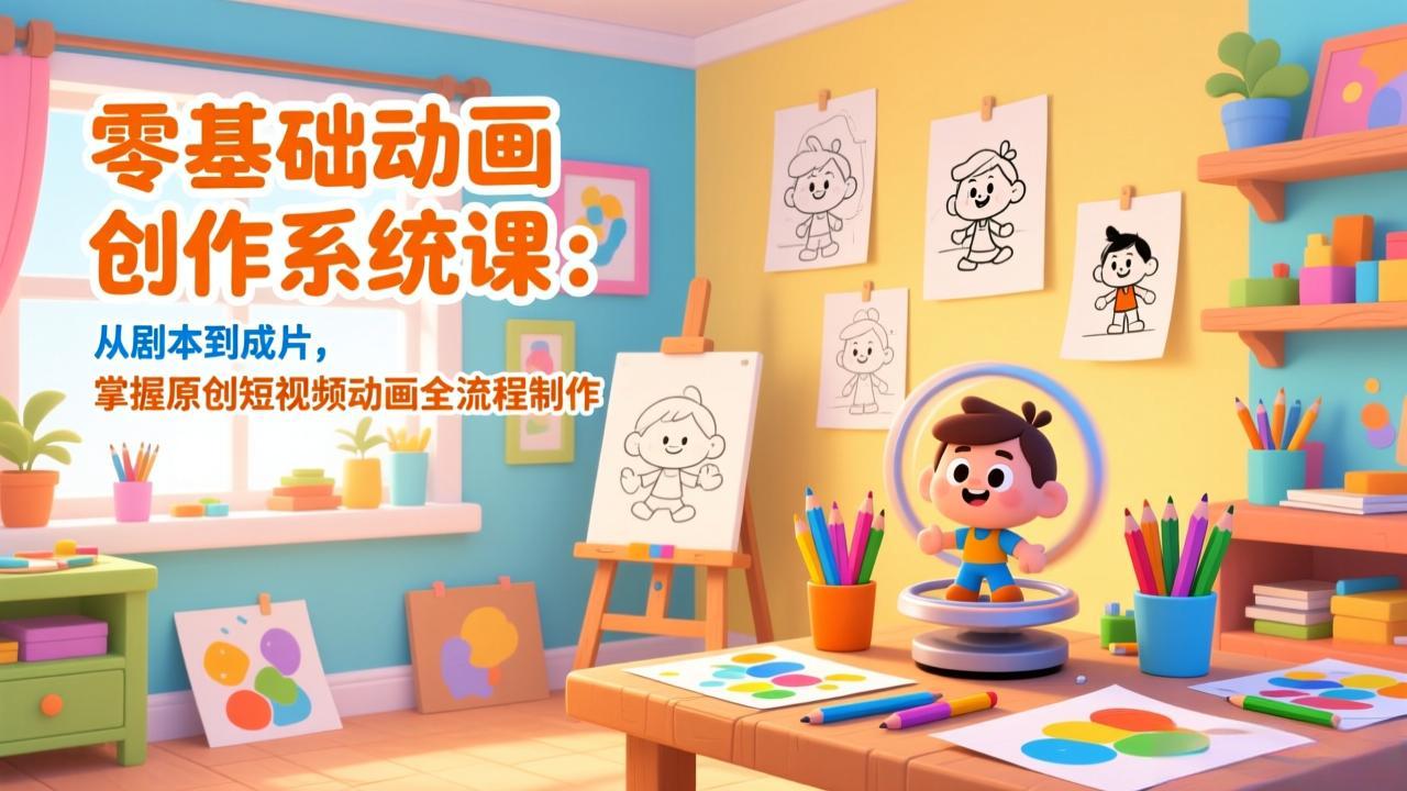 (17161期)零基础动画创作系统课:从剧本到成片,掌握原创短视频动画全流程制作网创吧-网创项目资源站-副业项目-创业项目-搞钱项目网创吧
