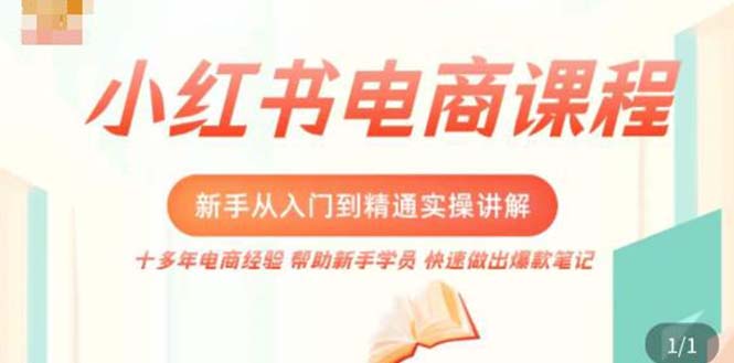 （5049期）小红书电商新手入门到精通实操课，从入门到精通做爆款笔记，开店运营网创吧-网创项目资源站-副业项目-创业项目-搞钱项目网创吧