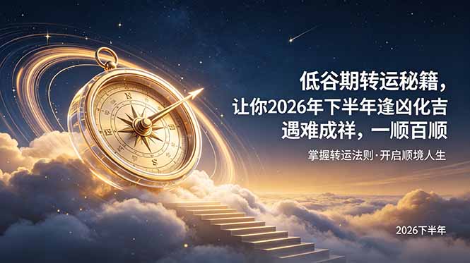 (19024期)付费文章:低谷期转运秘籍,让你2026年下半年逢凶化吉,遇难成祥,一顺百顺。