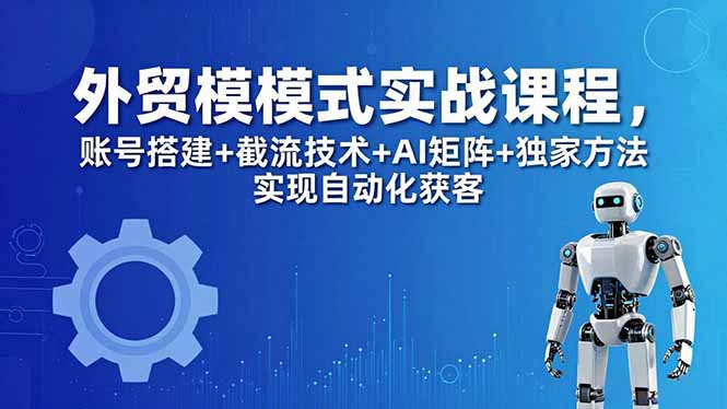 （18367期）外贸新模式实战课程-更新5月，账号搭建+截流技术+AI矩阵+独家方法实现自动化获客网创吧-网创项目资源站-副业项目-创业项目-搞钱项目网创吧