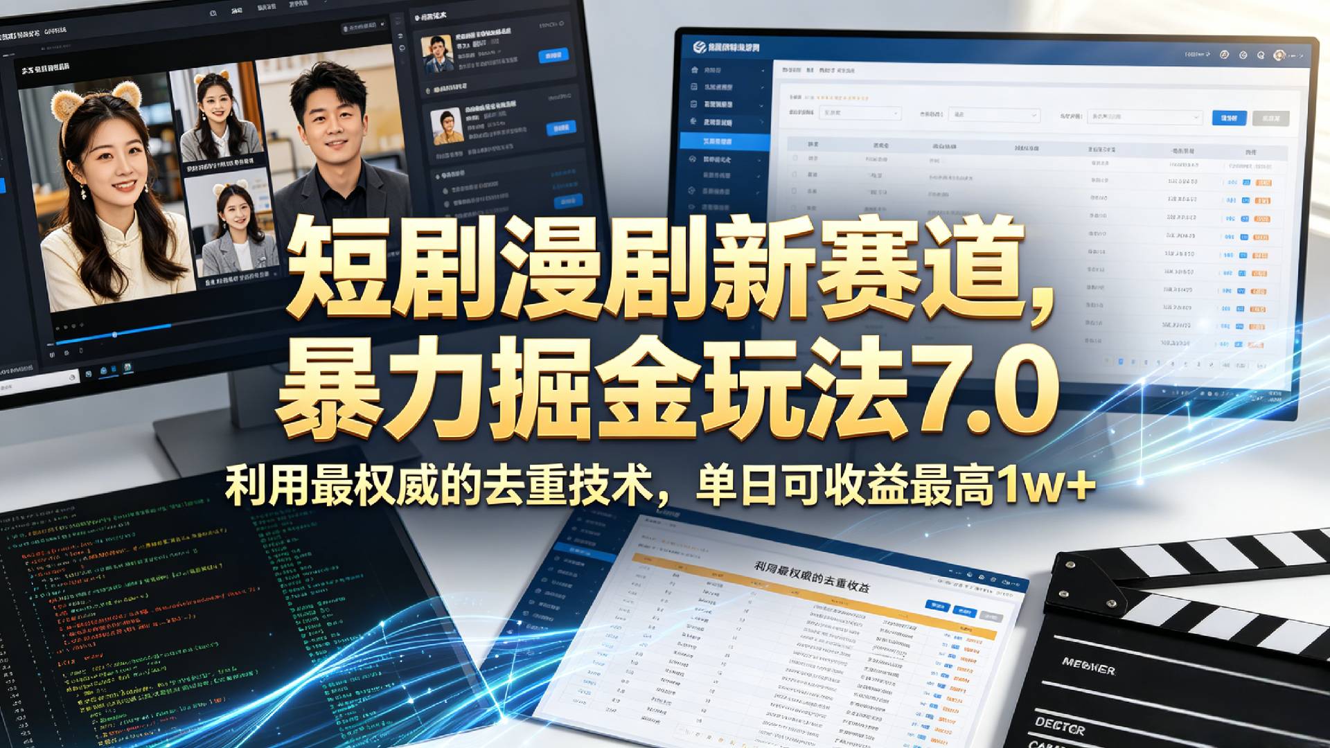 短剧漫剧新赛道,暴力掘金玩法7.0,利用最权威的去重技术,单日可收益最高1w+网创吧-网创项目资源站-副业项目-创业项目-搞钱项目网创吧