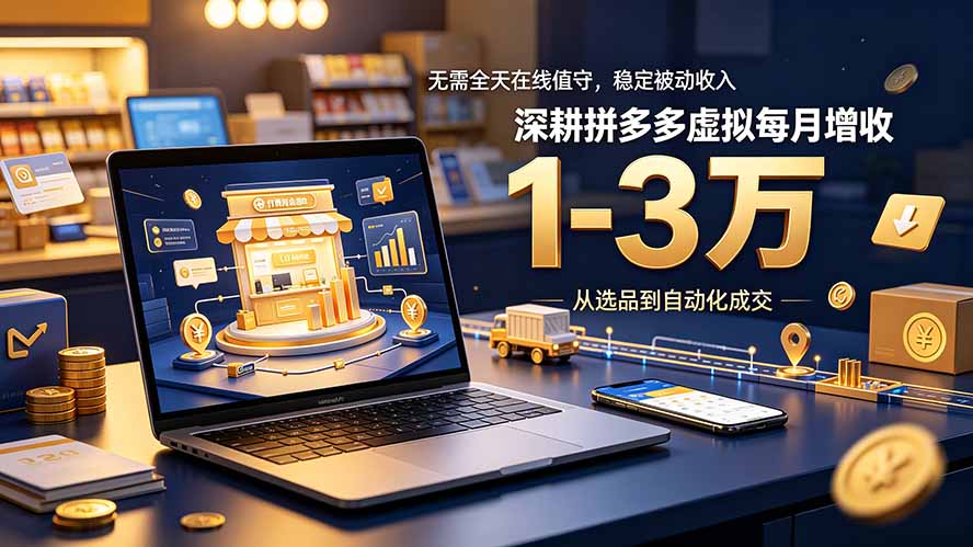 (19326期)无需全天在线值守,稳定被动收入,深耕拼多多虚拟每月增收 1-3 万