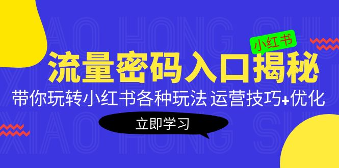(5179期)小红书流量密码入口揭秘:带你玩转小红书各种玩法 运营技巧+优化!