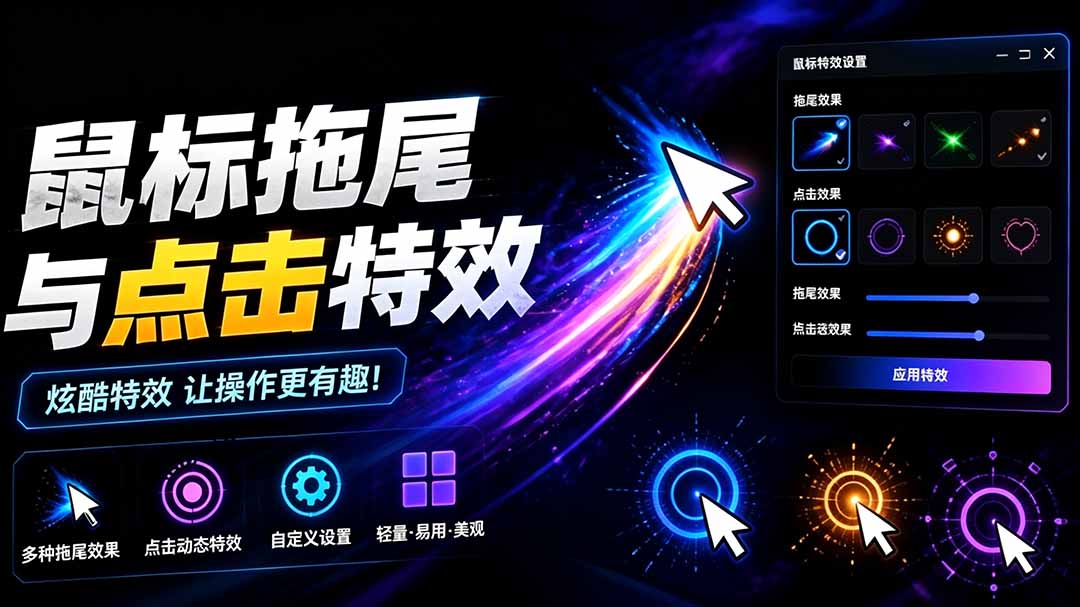 (19356期)Windows特效小工具!一键给你的鼠标添加拖尾与点击动态特效,吾爱出品,免费使用 Mouse Trail网创库-网创项目资源站-副业项目-创业项目-搞钱项目网创吧
