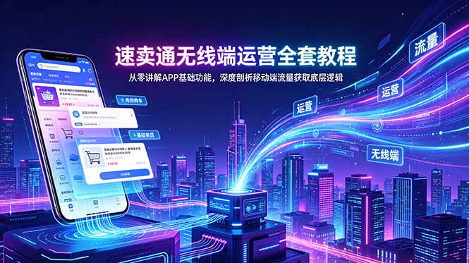 （18904期）速卖通无线端运营全套教程，从零讲解APP基础功能，深度剖析移动端流量获取底层逻辑网创吧-网创项目资源站-副业项目-创业项目-搞钱项目网创吧