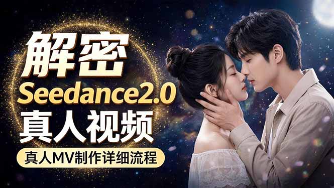 (18289期)Seedance 2.0电影级真人 MV全流程拆解:提示词、运镜、粒子特效,手把手实操