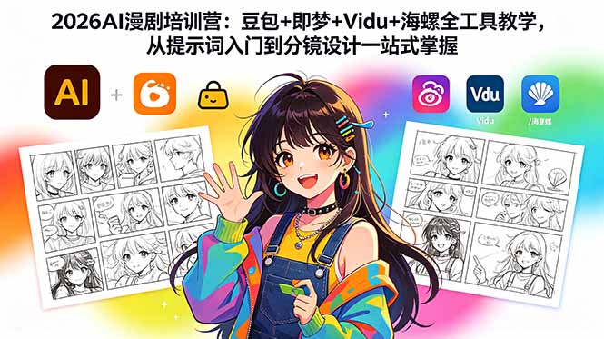 (18607期)2026AI漫剧培训营:豆包+即梦+Vidu+海螺全工具教学,从提示词入门到分镜设计一站式掌握网创吧-网创项目资源站-副业项目-创业项目-搞钱项目网创吧