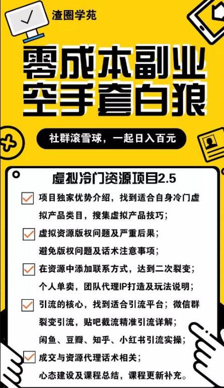 （1249期）虚拟冷门资源项目2.5（冷门&代理玩法） 精准引流实操日赚1000+(完结)