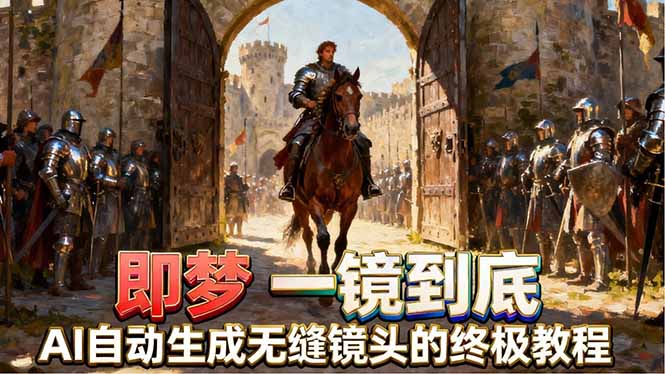 (18241期)即梦AI一镜到底终极教程,智能补帧+运镜技巧,AI自动生成无缝丝滑长镜头高效出片