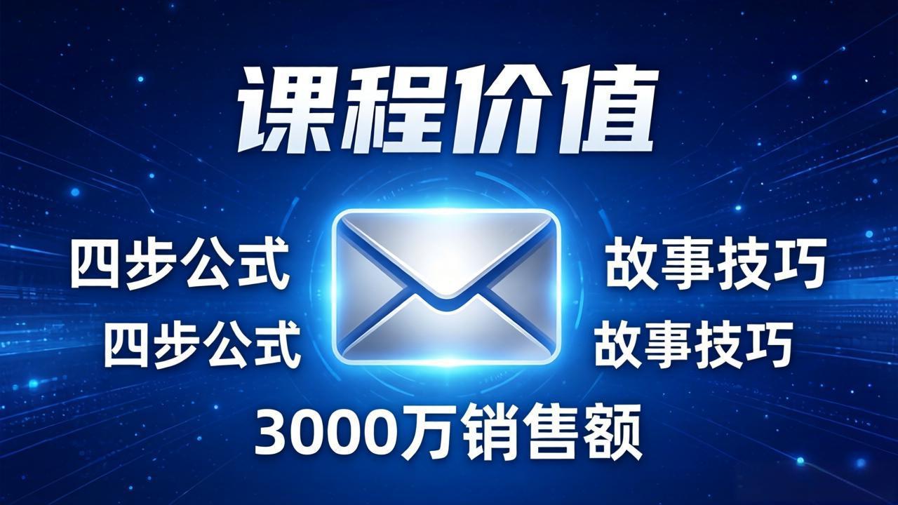 (17771期)高效邮件销售课:15分钟写出高转化邮件,四步公式+故事技巧,3000万销售额玩法拆解