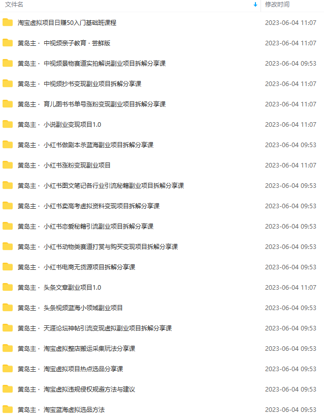 (6056期)黄岛主副业多套热门项目合集:日入几十到几百不等(完整教程+资料+素材)网创吧-网创项目资源站-副业项目-创业项目-搞钱项目网创吧