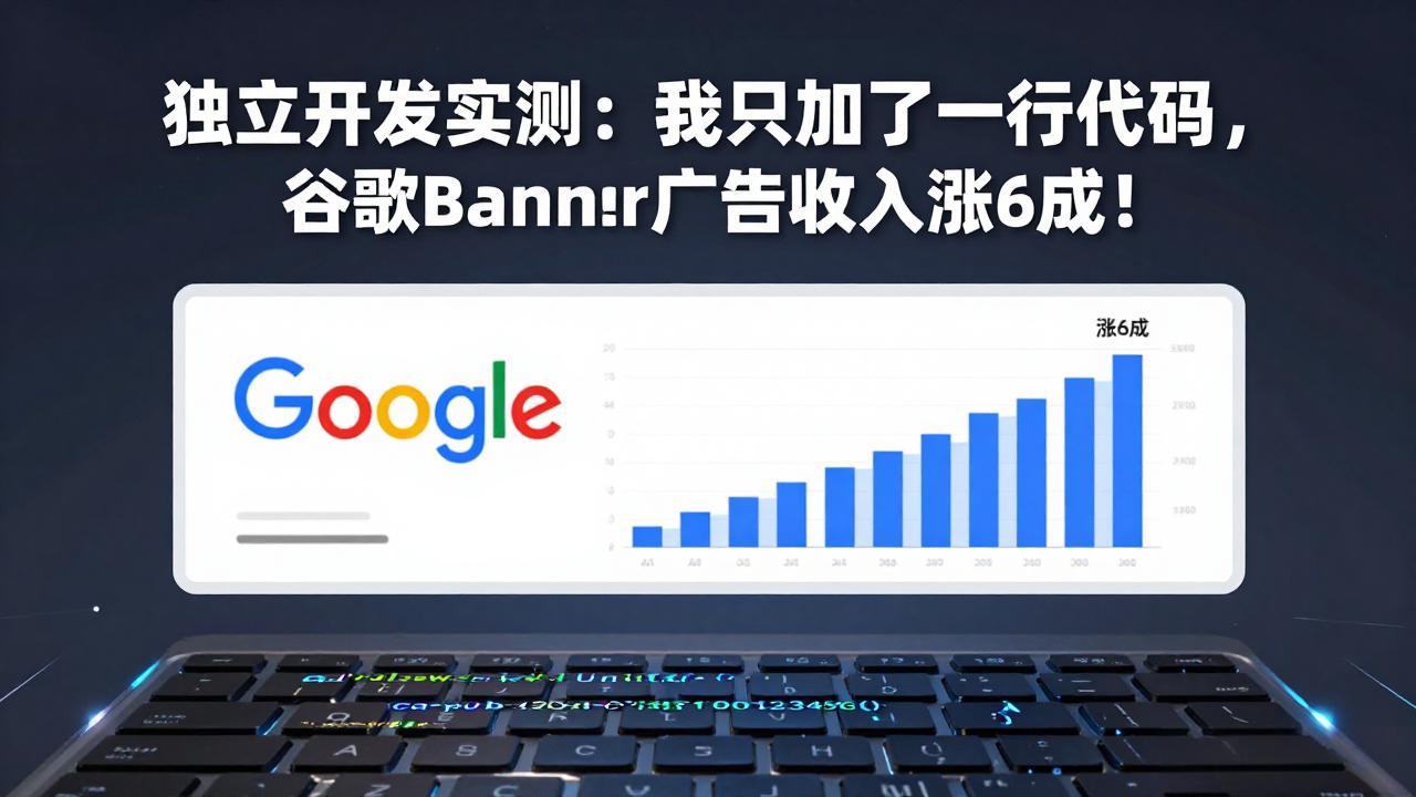 （17574期）付费文章：独立开发实测：我只加了一行代码，谷歌Banner广告收入涨6成！网创吧-网创项目资源站-副业项目-创业项目-搞钱项目网创吧