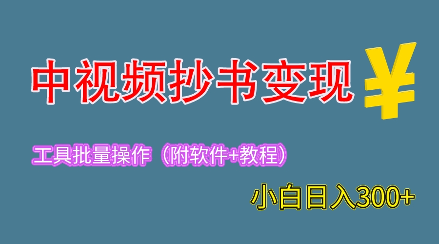 (6246期)2023中视频抄书变现(附工具+教程),一天300+,特别适合新手操作的副业网创吧-网创项目资源站-副业项目-创业项目-搞钱项目网创吧