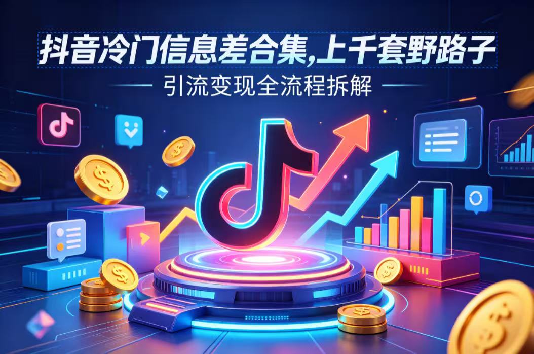 抖音冷门信息差合集，上千套野路子，引流变现全流程拆解网创吧-网创项目资源站-副业项目-创业项目-搞钱项目网创吧