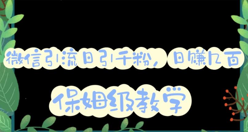 (6073期)微信互推圈半自动引流方案,矩阵操作日引千人思路【详细视频教程】网创吧-网创项目资源站-副业项目-创业项目-搞钱项目网创吧