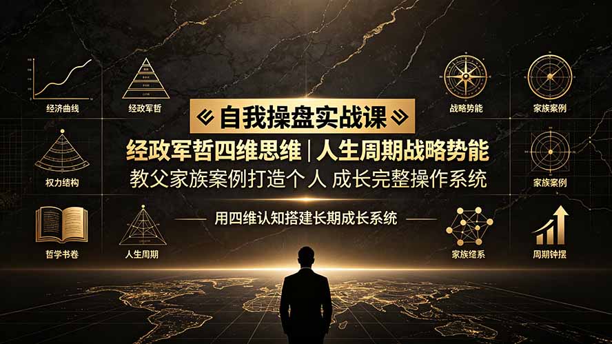 (19398期)自我操盘实战课:经政军哲四维思维|人生周期战略势能|教父家族案例打造个人成长完整操作系统